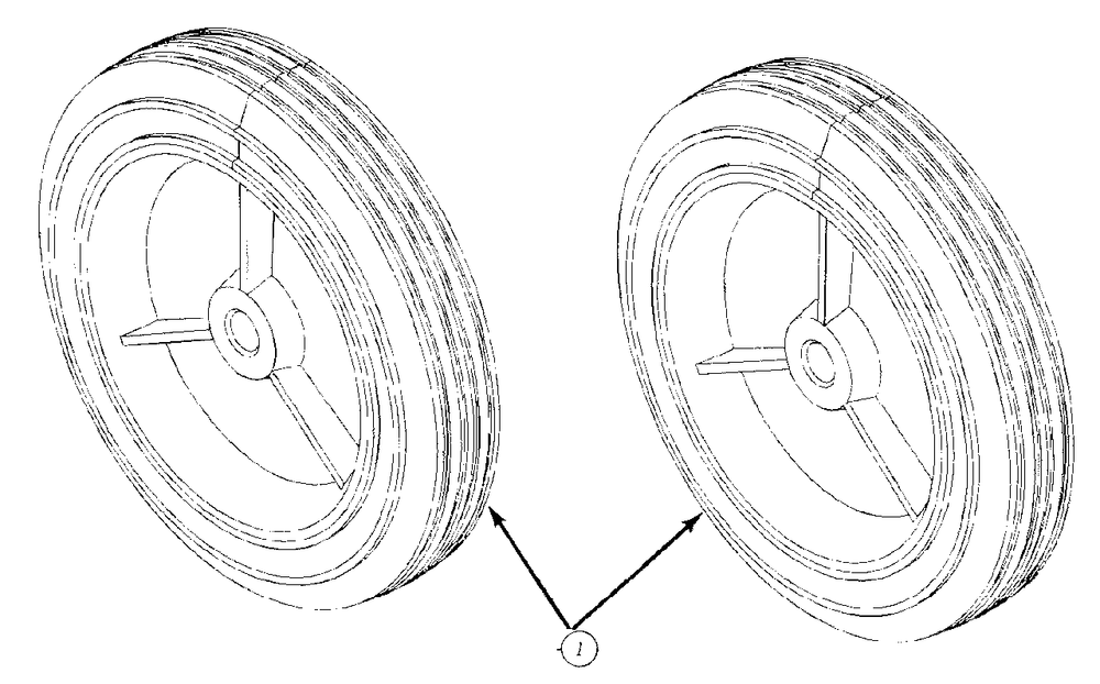 Wheels Diagram and Parts List for 140 (31A-140-000)(1998) Yard Machines Snow Blower